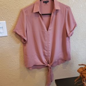 Blouse with tie front